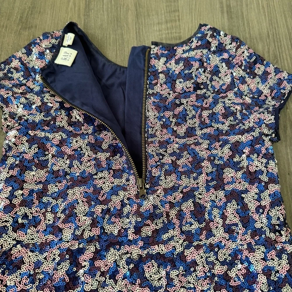 Gap girls multicolored sequins short sleeve party dress size S 6/7